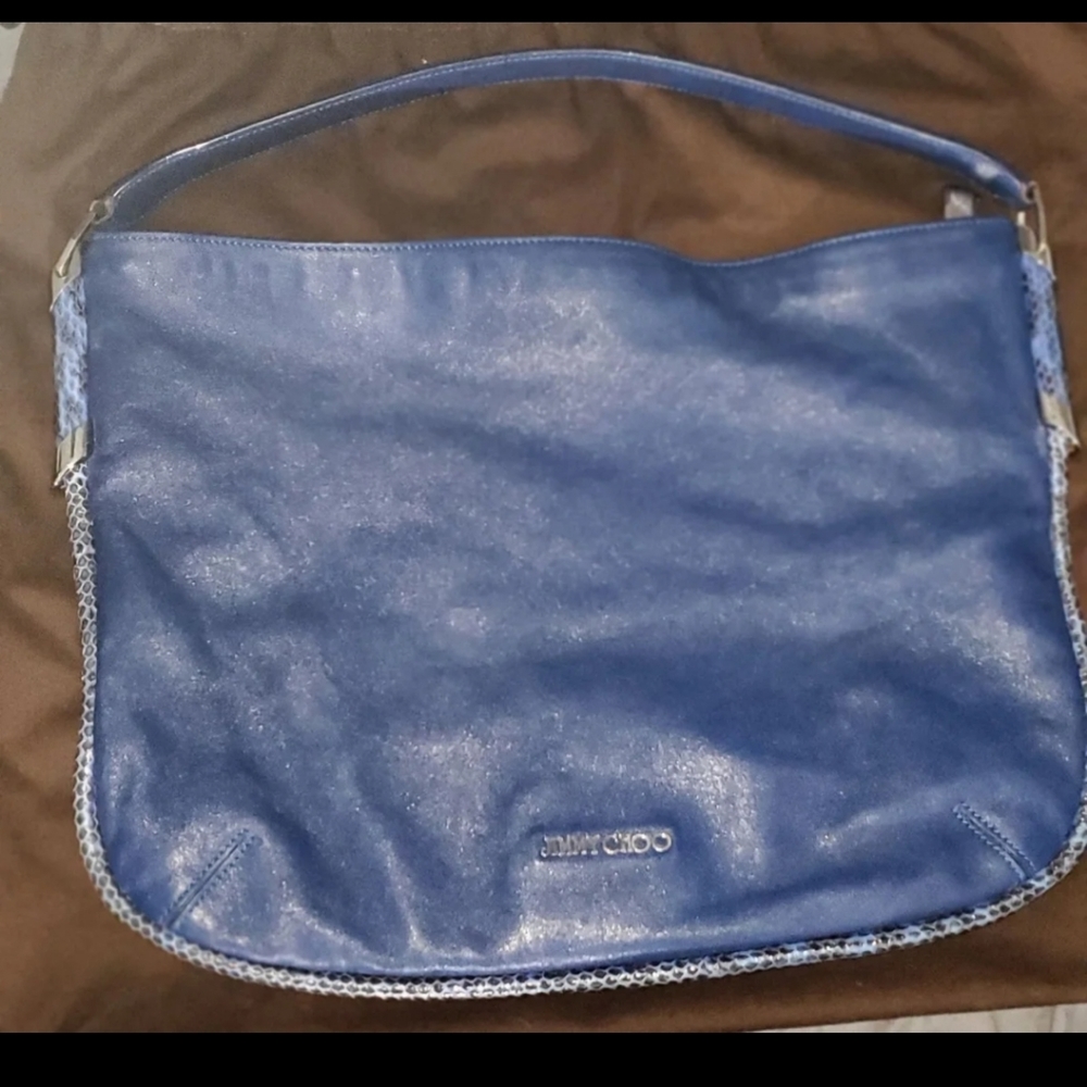 Jimmy Choo Navy Zoe elapse trimmed hobo